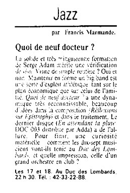 le monde-quoi de neuf docteur-serge adam